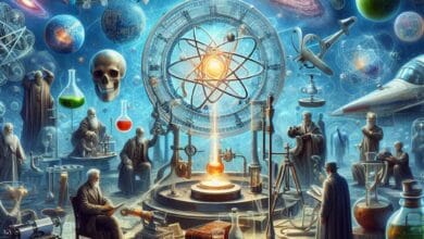 صمم صورة تعبر عن أبرز الاكتشافات العلمية التي غيرت مسار تاريخ الإنسانية، من نظرية النسبية إلى اكتشافات في الطب والفضاء. كيف ساهمت هذه الاكتشافات في تحسين حياتنا؟