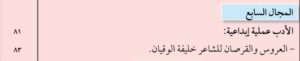 المجال السابع: الأدب عملية إبداعية