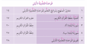 الوحدة التعليمية الأولى