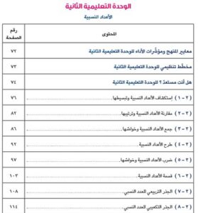 الوحدة الثانية