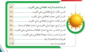 الوحدة الرابعة الطاقة في وطني الكويت