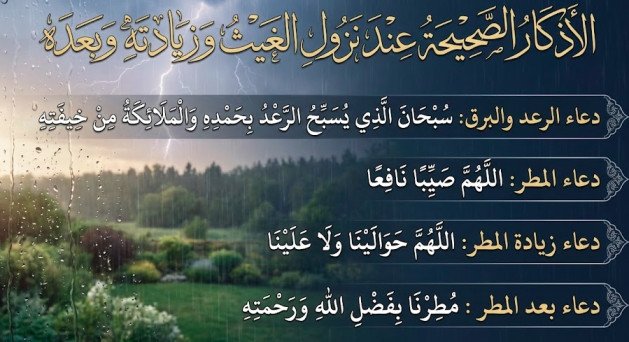 دعاء الرعد والبرق والمطر مكتوب