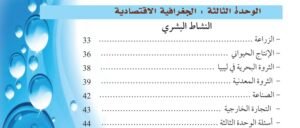الوحدة الثالثة: الجغرافية الاقتصادية