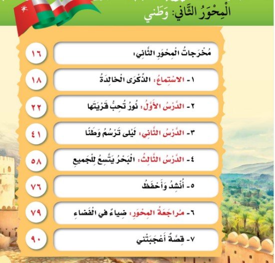 المحور الثاني: وطني