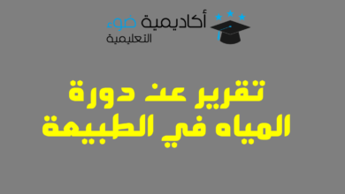 تقرير عن دورة المياه في الطبيعة