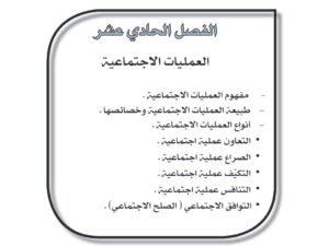 الفصل الحادي عشر: العمليات الاجتماعية