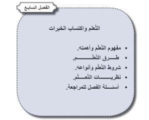 الفصل السابع: التعلم واكتساب الخبرات