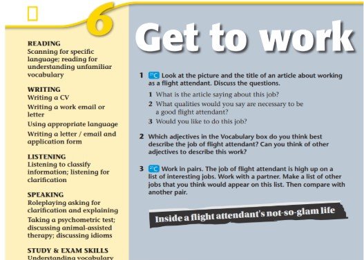 الوحدة السادسة: get to work 