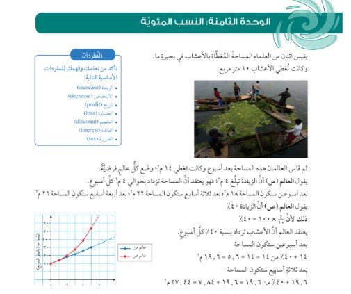 الفصل الثامن: النسب المئوية