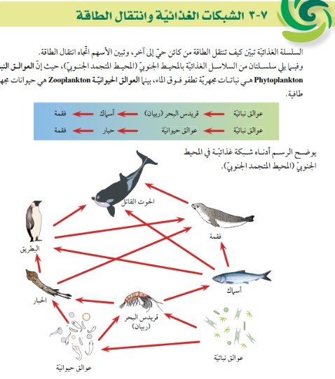 الوحدة السابعة: الكائنات الحية في بيئتها