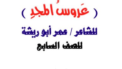 شرح قصيدة عروس المجد للصف السابع – الفكرة العامة وتحليل الأبيات وأهم القيم