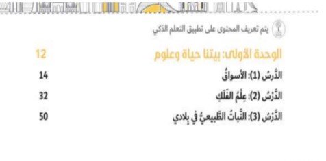 الوحدة الأولى: بيتنا حياة وعلوم