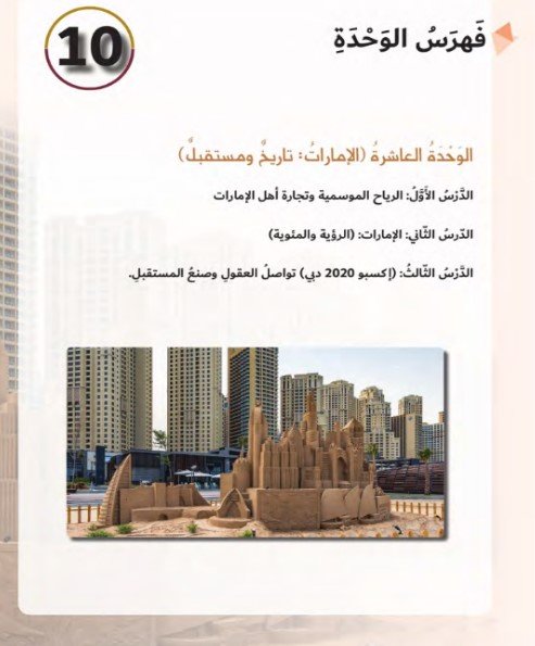 الوحدة العاشرة: الإمارات: تاريخ ومستقبل