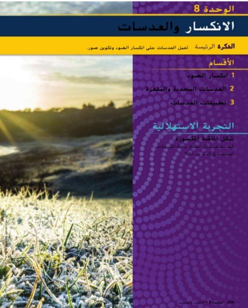 الوحدة الثامنة: الانكسار والعدسات