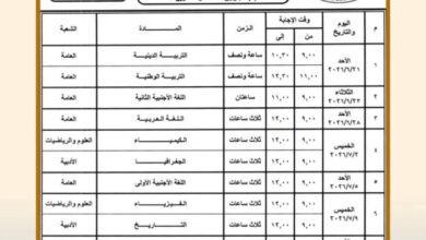 جدول امتحانات الثانوية العامة المصرية 2026 رسميًا – الدور الأول نظام جديد