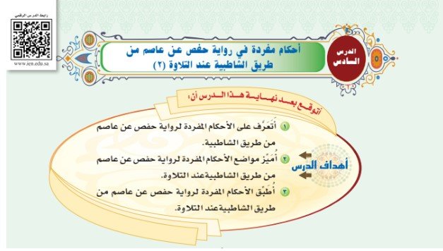 الدرس السادس: أحكام مفردة في رواية حفص عن عاصم من طريق الشاطبية عند التلاوة (2)