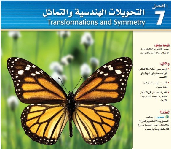 الفصل السابع: التحويلات الهندسية والتماثل