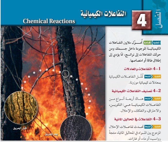 الفصل الرابع: التفاعلات الكيميائية