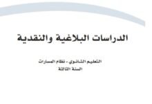 كتاب الدراسات البلاغية والنقدية السنة الثالثة