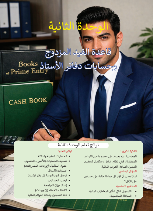 الوحدة الثانية: قاعدة القيد المزدوج وحسابات دفاتر الاستاذ
