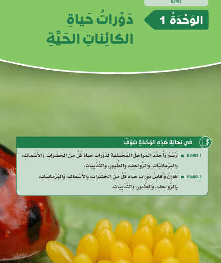 الوحدة الأولى: دورات حياة الكائنات الحية