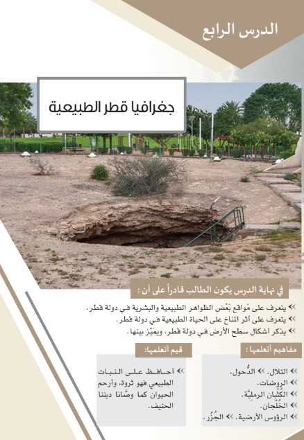 الوحدة الرابعة: جغرافيا قطر الطبيعية