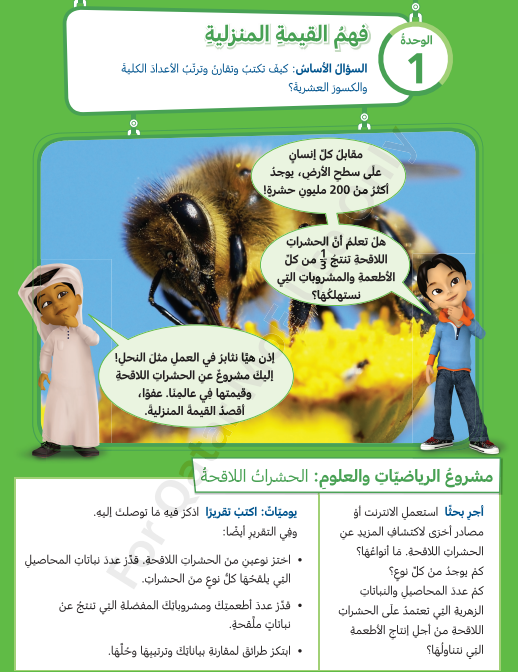 الوحدة الأولى: فهم القيمة المنزلية