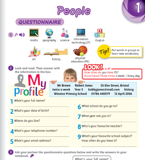الوحدة الأولى: people