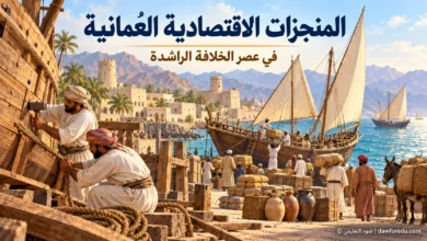 رسم تعليمي للتجارة البحرية وصناعة السفن ضمن المنجزات الاقتصادية العُمانية في عصر الخلافة الراشدة – ضوء التعليمي.