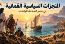 رسم توضيحي للسفن العُمانية والمشاركة في الفتوحات الإسلامية خلال عصر الخلافة الراشدة – ضوء التعليمي.