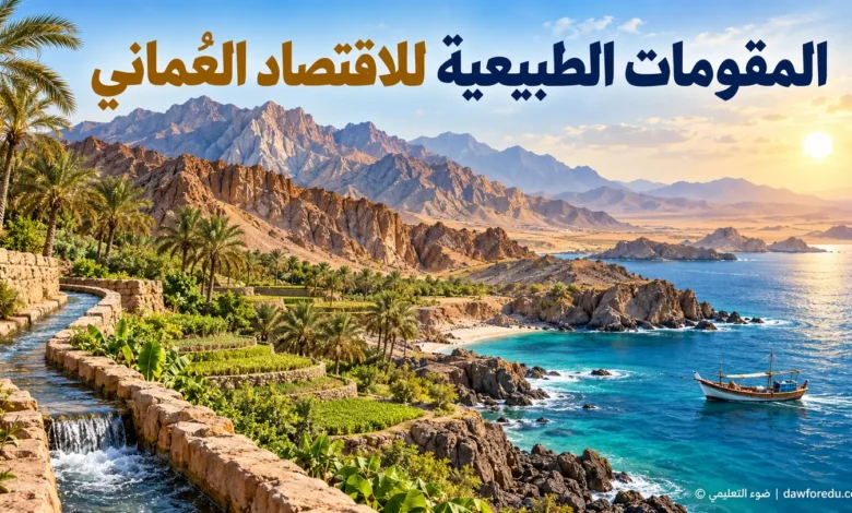 منظر تعليمي للساحل والجبال والزراعة والأفلاج بوصفها من المقومات الطبيعية للاقتصاد العُماني – ضوء التعليمي.