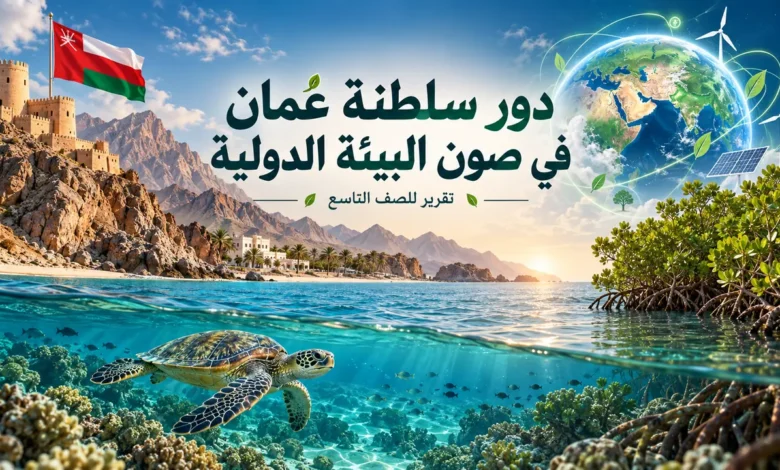 تقرير عن دور سلطنة عُمان في صون البيئة الدولية للصف التاسع